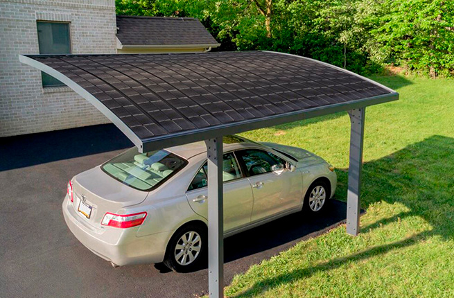 Panel solar para cochera